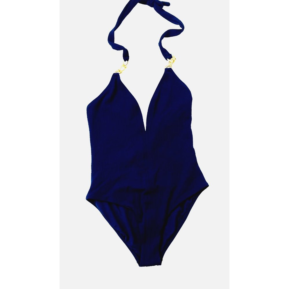 MELISSA ODABASH Women's Naples Plunge Cotton One-Piece Swimsuit SIZE: 6